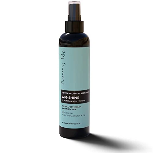 Sunny Isle Wig Shine Treatment - Lustrous Finish, UV Protectant with Vitamin E & Castor Oil - 8oz