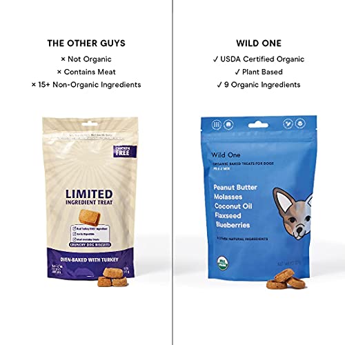 Wild One Dog Treats - Organic, Vegan, Crunchy Peanut Butter & Veggie Bites - 8oz Variety Pack - Image 2