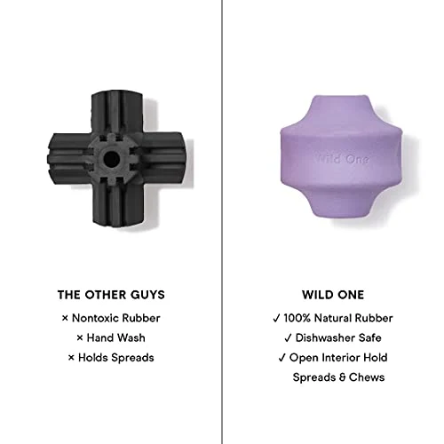 Wild One Twist Toss Dog Toy - Durable Natural Rubber, Treat Dispensing, Lilac - Fun for Chewing - Image 2