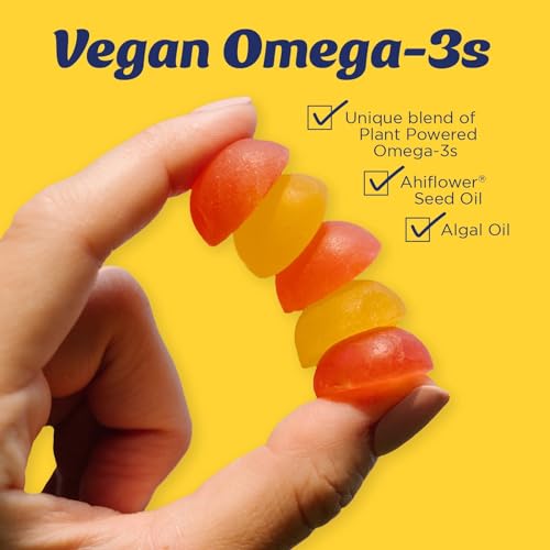 Wiley's Finest Vegan Omega-3 Gummies - 262mg Omega-3s, DHA from Algal Oil - Lemon Flavor, 60 Count - Image 3